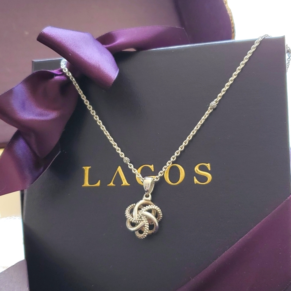 Lagos Sterling Silver Love Knot Pendant Necklace